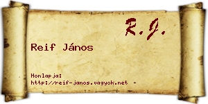 Reif János névjegykártya
